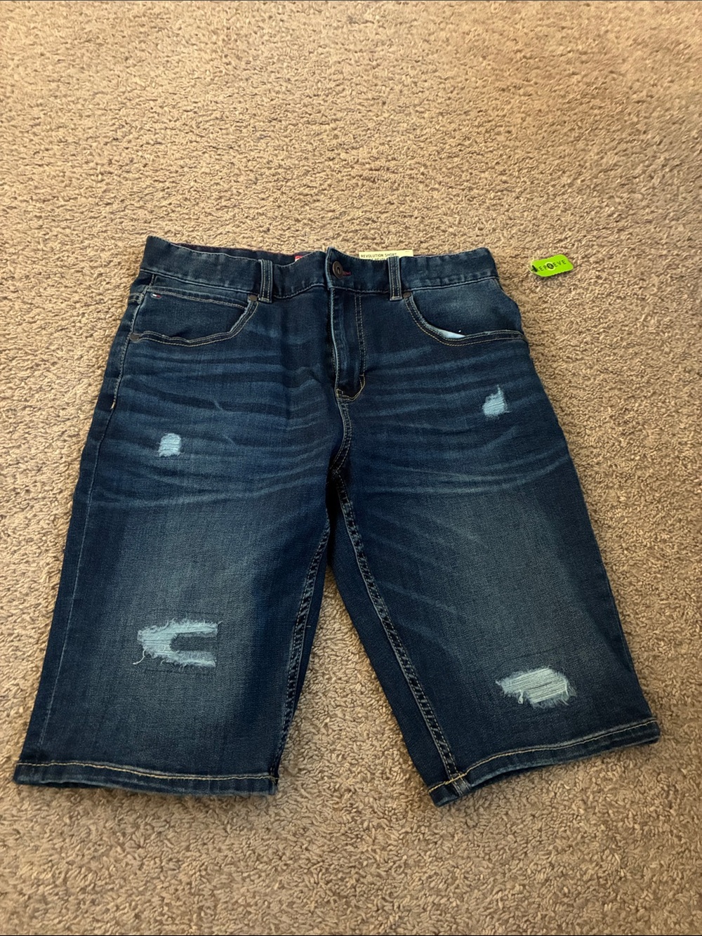 Tommy Hilfiger Dark Blue Distressed Denim Shorts